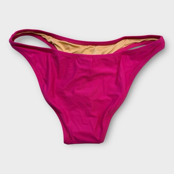 J. Crew Heritage 1989 High Leg Bikini Bottom Small‎ Radiant Fuchsia Pink - Picture 2 of 8
